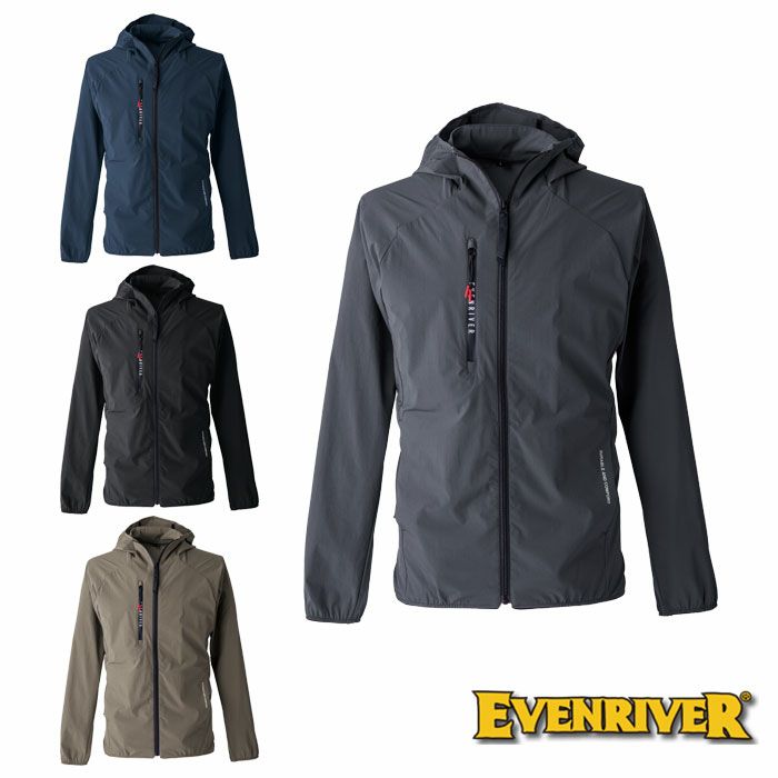 GR1008 コーデュラストレッチパーカー EVENRIVER イーブンリバー 春夏 作業服 作業着 S～5L ナイロン88％・ポリウレタン12％