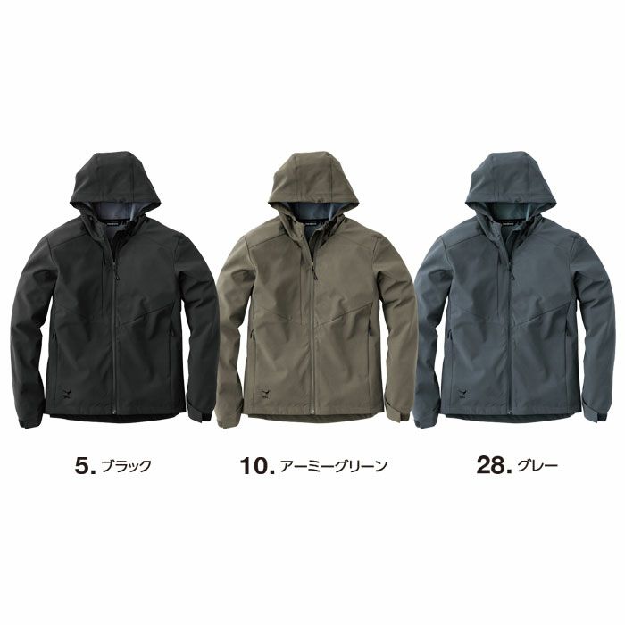 R058 ライトシェルストレッチパーカー EVENRIVER イーブンリバー 秋冬 作業服 作業着 M～5L ポリエステル92％・ポリウレタン8％