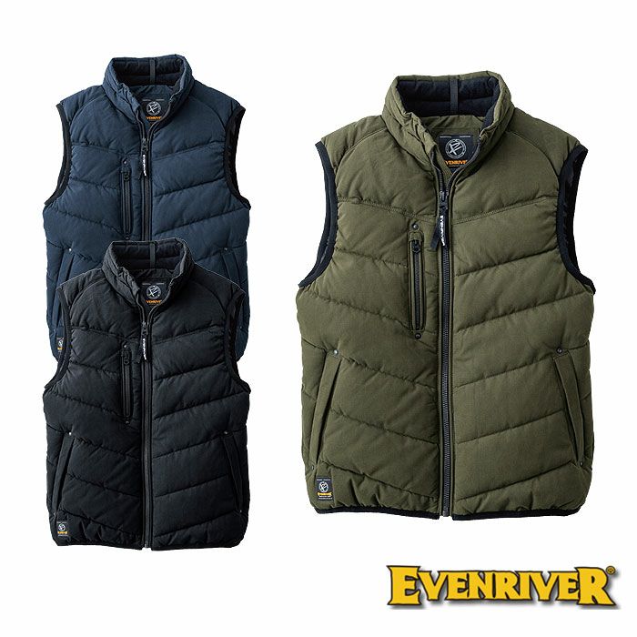 RSX7005 ストロングハードクロスベスト EVENRIVER イーブンリバー 秋冬 作業服 作業着 防寒着 防寒ウェア M～5L 綿50％・ポリエステル42％・ナイロン8％