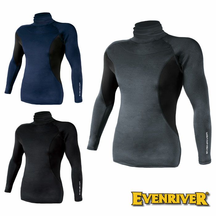 GTV06 ヒートボディタートルネック EVENRIVER イーブンリバー 秋冬 作業服 作業着 M～5L ポリエステル95％・ポリウレタン5％