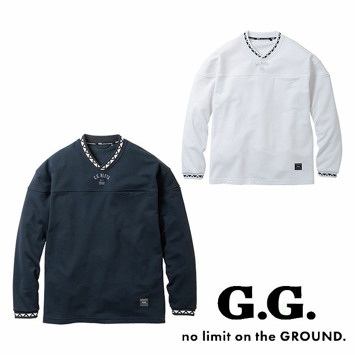 8545-55 長袖トレーナー Vネック 胸ポケット有 桑和 SOWA G.GROUND セーター・トレーナー S～4L ポリエステル100％