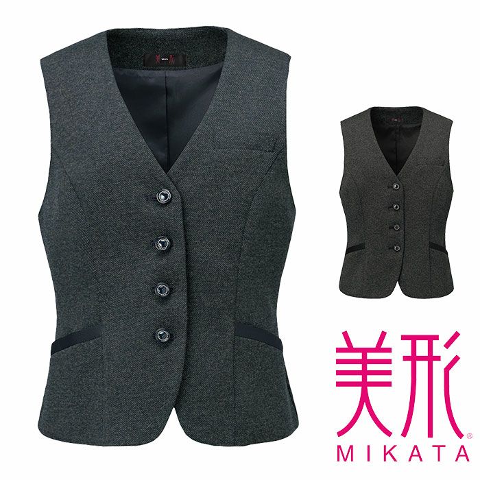 SA490V ベスト 神馬本店 selectstage 事務服 制服 5号～23号 ポリエステル100％ メランジュニット