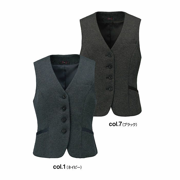 SA490VA ベスト 神馬本店 selectstage 事務服 制服 5号～23号 ポリエステル100％ メランジュニット