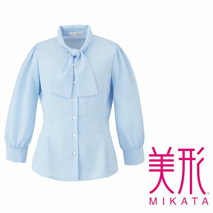 WN64B ボウタイジョーゼットブラウス 神馬本店 selectstage 事務服 制服 5号～19号 ポリエステル100％ ピュアミールジョーゼット