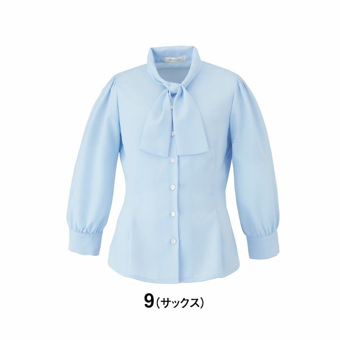WN64B ボウタイジョーゼットブラウス 神馬本店 selectstage 事務服 制服 5号～19号 ポリエステル100％ ピュアミールジョーゼット
