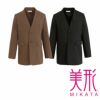 WN104JM メンズノーカラージャケット 神馬本店 selectstage 事務服 制服 M～XL ポリエステル100％ トロピカル2WAYストレッチ