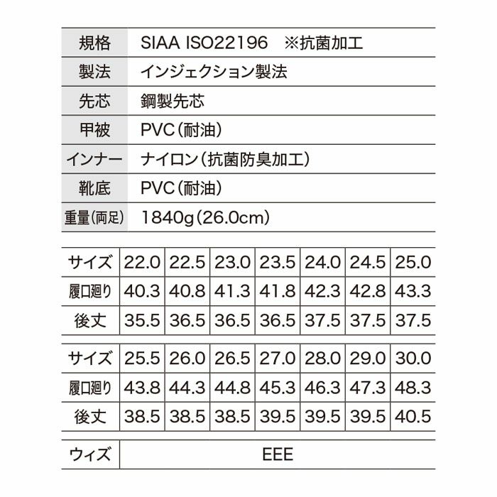 85767 セーフティー長靴 XEBEC ジーベック 安全長靴 鋼製先芯 SIAA 抗菌防臭 耐滑 22～30cm PVC