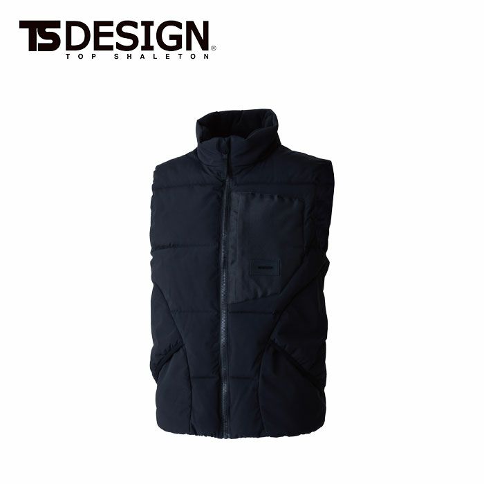 55328 ニッカーズファイバーダウンベスト TSDESIGN TSデザイン 作業服 秋冬 防寒着 防寒服 S～6L ポリエステル100％ 防風ストレッチラミネート