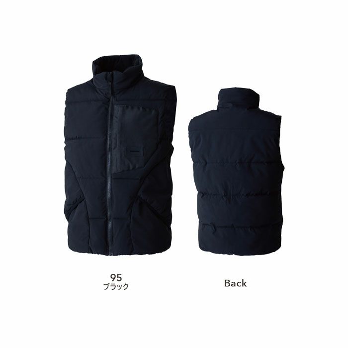 55328 ニッカーズファイバーダウンベスト TSDESIGN TSデザイン 作業服 秋冬 防寒着 防寒服 S～6L ポリエステル100％ 防風ストレッチラミネート