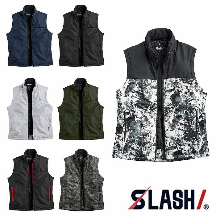 01501 ライトウォームベスト SHINMEN シンメン SLASH 秋冬 作業服 作業着 防寒着 防寒ウェア S～5L ポリエステル100％