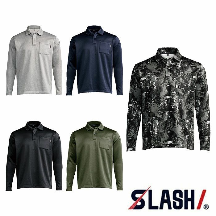 0450 ウォームフィットロングポロシャツ SHINMEN シンメン 秋冬 作業服 作業着 S～5L ポリエステル100％