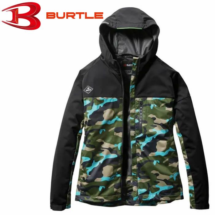 最短即日 3230 ストレッチパーカ ユニセックス BURTLE バートル ターコイズ 軽防寒着 S～3XL ポリエステル100％ ストレッチニット